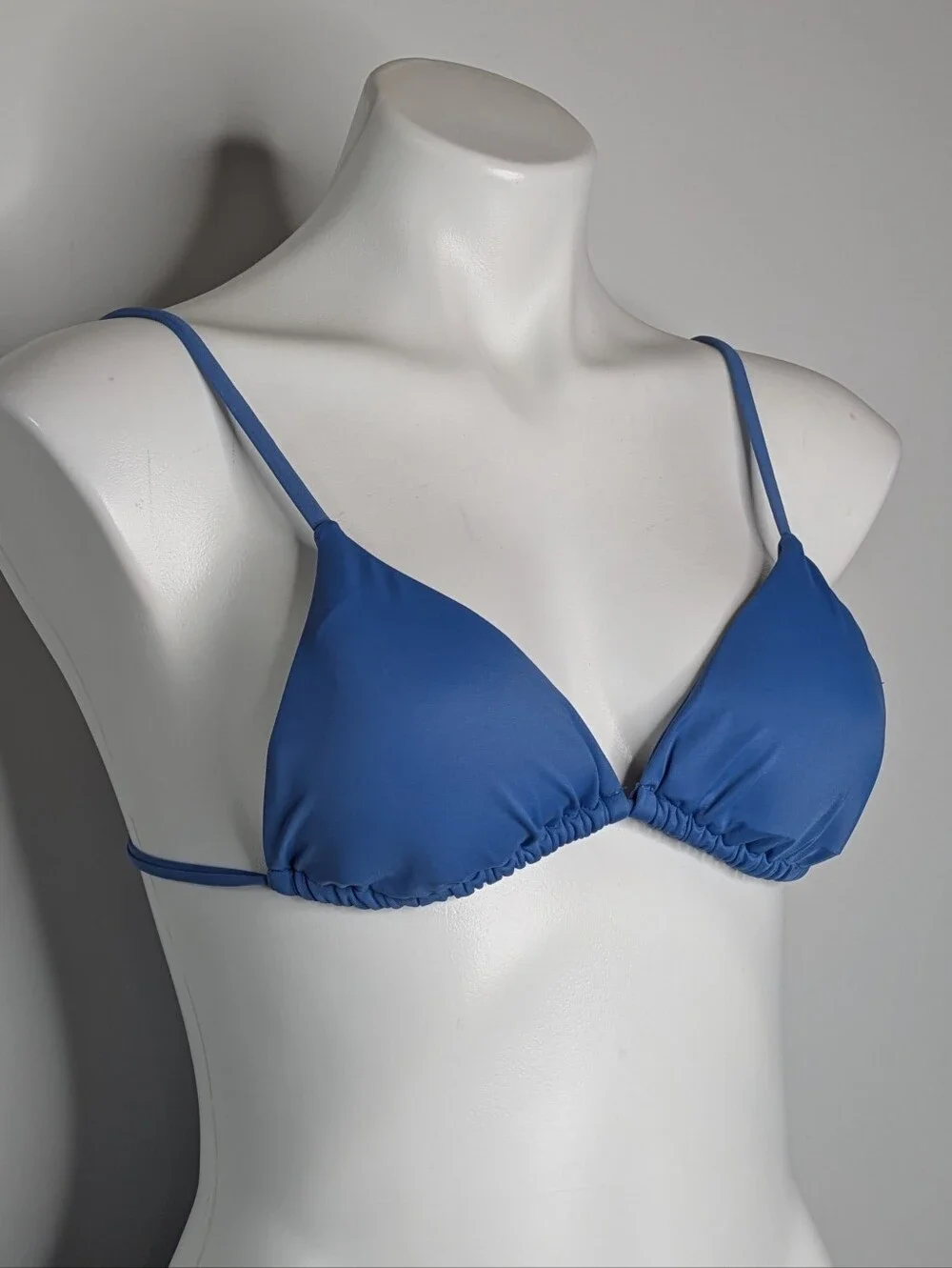 RVCA Blue Strappy Triangle Bikini Top S
